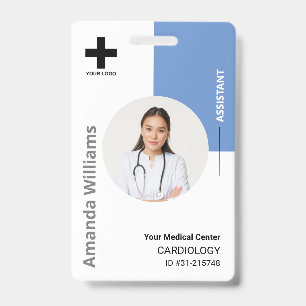 Tarjeta De Identificación Logotipo de empleado de hospital personalizado y p