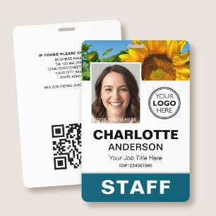 Tarjeta De Identificación Logotipo de empleado de negocio de foto de identif