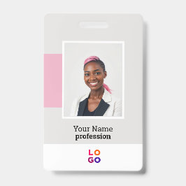 Tarjeta De Identificación Logotipo de empleado moderno, foto, código Qr, nom