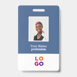 Tarjeta De Identificación Logotipo de empleado personalizado, foto, código Q