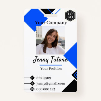 Tarjeta De Identificación Logotipo de empleado personalizado y distintivo de