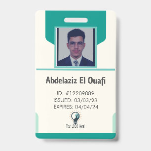 Tarjeta De Identificación Logotipo de empleado personalizado y distintivo de