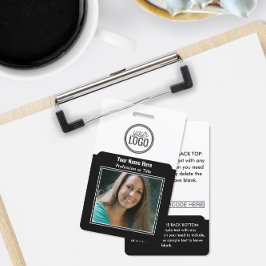 Tarjeta De Identificación Logotipo de empleado profesional Foto Código de ba