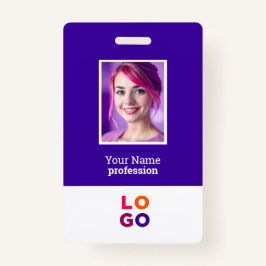 Tarjeta De Identificación Logotipo de empresa, foto, código Qr, ID de nombre