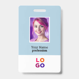 Tarjeta De Identificación Logotipo de empresa, foto, código Qr, ID de nombre