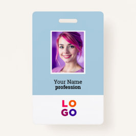 Tarjeta De Identificación Logotipo de empresa, foto, código Qr, ID de nombre