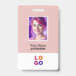 Tarjeta De Identificación Logotipo de empresa, foto, código Qr, ID de nombre