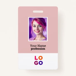 Tarjeta De Identificación Logotipo de empresa, foto, código Qr, ID de nombre