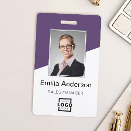 Tarjeta De Identificación Logotipo de empresa personalizado Código de barras