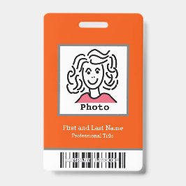 Tarjeta De Identificación Logotipo de empresa personalizado Código de barras