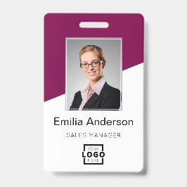Tarjeta De Identificación Logotipo de empresa personalizado Foto de empleado