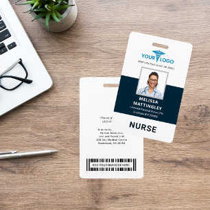 Tarjeta De Identificación Logotipo de enfermera empleada en hospital y crede