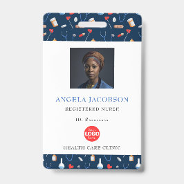 Tarjeta De Identificación Logotipo de enfermería de Blue Registre Healthcare