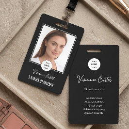 Tarjeta De Identificación Logotipo de escritura en blanco y negro Foto Maqui