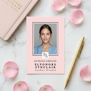 Tarjeta De Identificación Logotipo de escritura rosa sonrojado Foto Pestañas