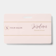 Logotipo de estilista de salón de Blush Gold ID de