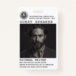 Tarjeta De Identificación Logotipo de evento del autor del orador invitado C