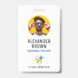 Tarjeta De Identificación Logotipo de foto blanca simple e ID de empleado de