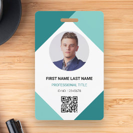 Tarjeta De Identificación Logotipo de foto circular Código QR Personalizado 