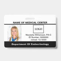 Logotipo de foto de carné de empleado médico de ho