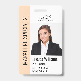Tarjeta De Identificación Logotipo de foto de empleado de empresa moderna no