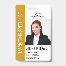 Tarjeta De Identificación Logotipo de foto de empleado de empresa moderna No