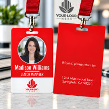 Logotipo de foto de empleado personalizado y nombr