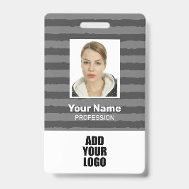 Tarjeta De Identificación Logotipo de foto de empleado y código de barras co