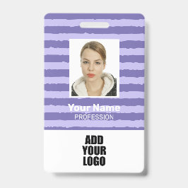 Tarjeta De Identificación Logotipo de foto de empleado y código de barras ID