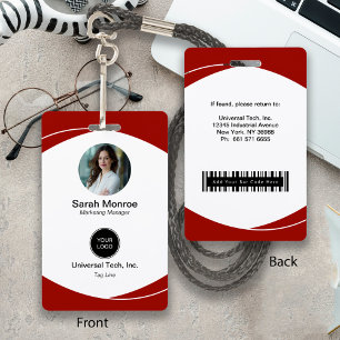 Tarjeta De Identificación Logotipo de foto de empresa personalizada Código d