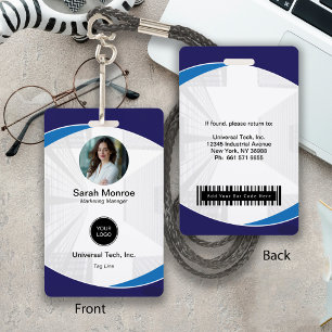 Tarjeta De Identificación Logotipo de foto de empresa personalizada Código d