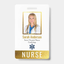 Logotipo de foto de enfermera Código de barras Fau