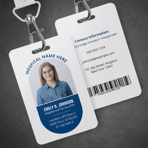 Tarjeta De Identificación Logotipo de Foto de Enfermera Registrada RN Person