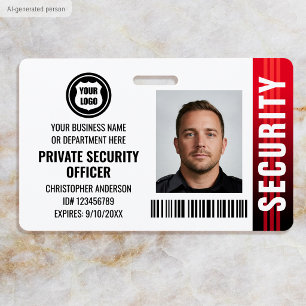 Tarjeta De Identificación Logotipo de foto de ID de oficial de guardia de se