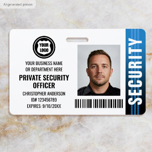 Tarjeta De Identificación Logotipo de foto de ID de oficial de seguridad pri