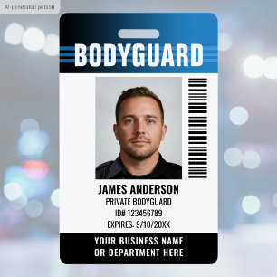 Tarjeta De Identificación Logotipo de foto de identificación de guardia de s