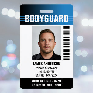 Tarjeta De Identificación Logotipo de foto de identificación de guardia de s