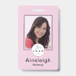 Tarjeta De Identificación Logotipo de Foto de Maquillaje Rosa Rubor