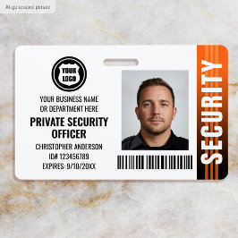 Tarjeta De Identificación Logotipo de foto de oficial de guardia de segurida