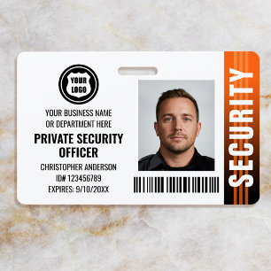 Tarjeta De Identificación Logotipo de Foto de Oficial de Guardia de Segurida