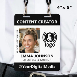 Tarjeta De Identificación Logotipo de foto de pase de ID de medios profesion
