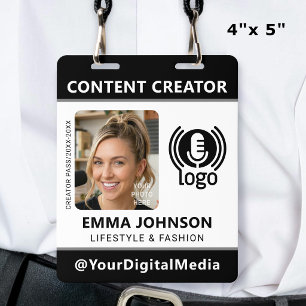 Tarjeta De Identificación Logotipo de foto de pase de ID de medios profesion