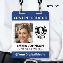 Tarjeta De Identificación Logotipo de foto de pase de ID de medios profesion