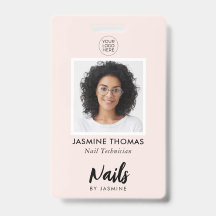 Logotipo de Foto de Técnico de Uñas Rosa Rubor