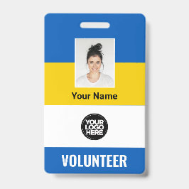 Tarjeta De Identificación Logotipo de foto de voluntario de la bandera de Uc