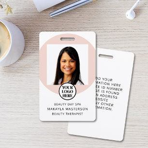Tarjeta De Identificación Logotipo de foto rosa ID de empleado