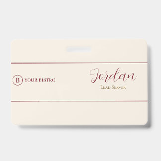 Tarjeta De Identificación Logotipo de ID de Empleado de Servidor de Restaura