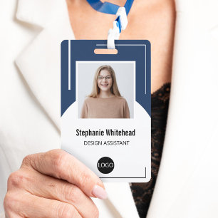 Tarjeta De Identificación Logotipo de ID de foto de empleado personalizado a