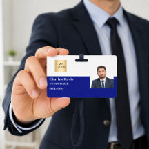 Logotipo de identificación de empleado azul marino