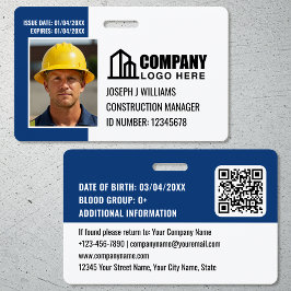 Tarjeta De Identificación Logotipo de identificación del sitio de construcci